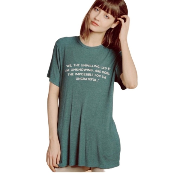 Wildfox Tops - Wildfox We the Unwilling Boyfriend Tee green/white